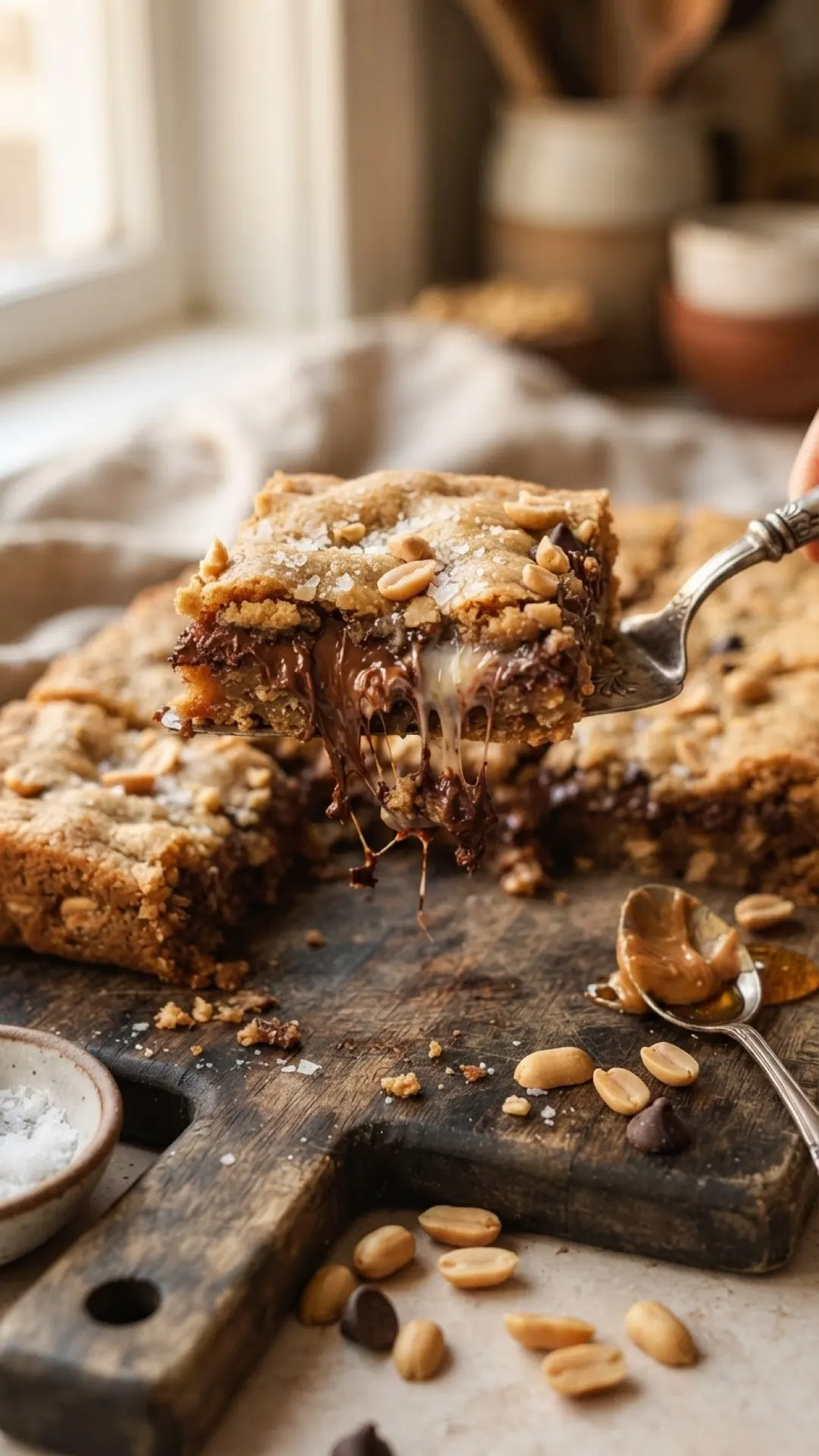 Gooey Peanut Butter Cookie Bars with Sweetened Condensed Milk Preparation