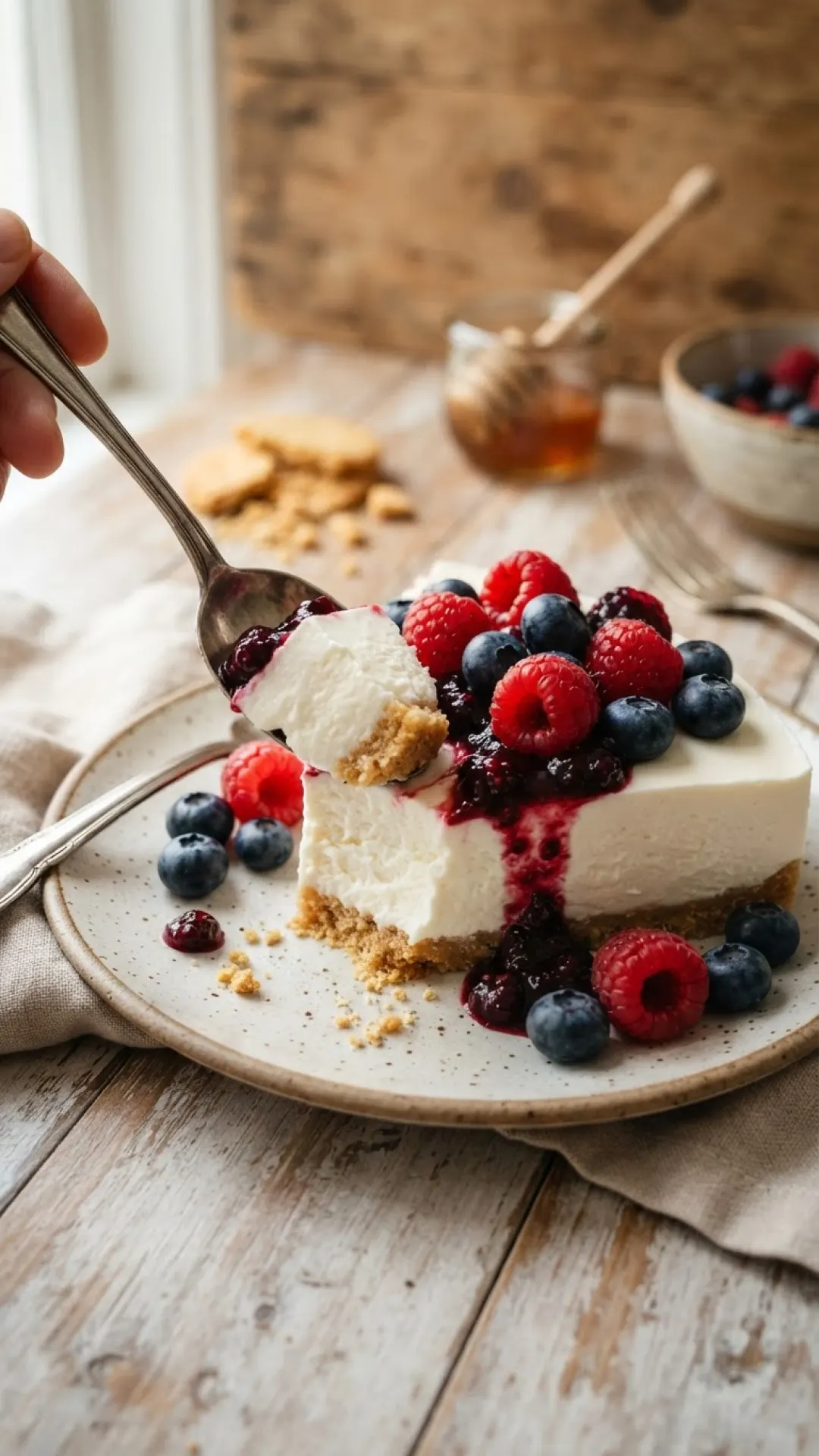 Japanese 2-Ingredient No-Bake Yogurt Cheesecake Preparation