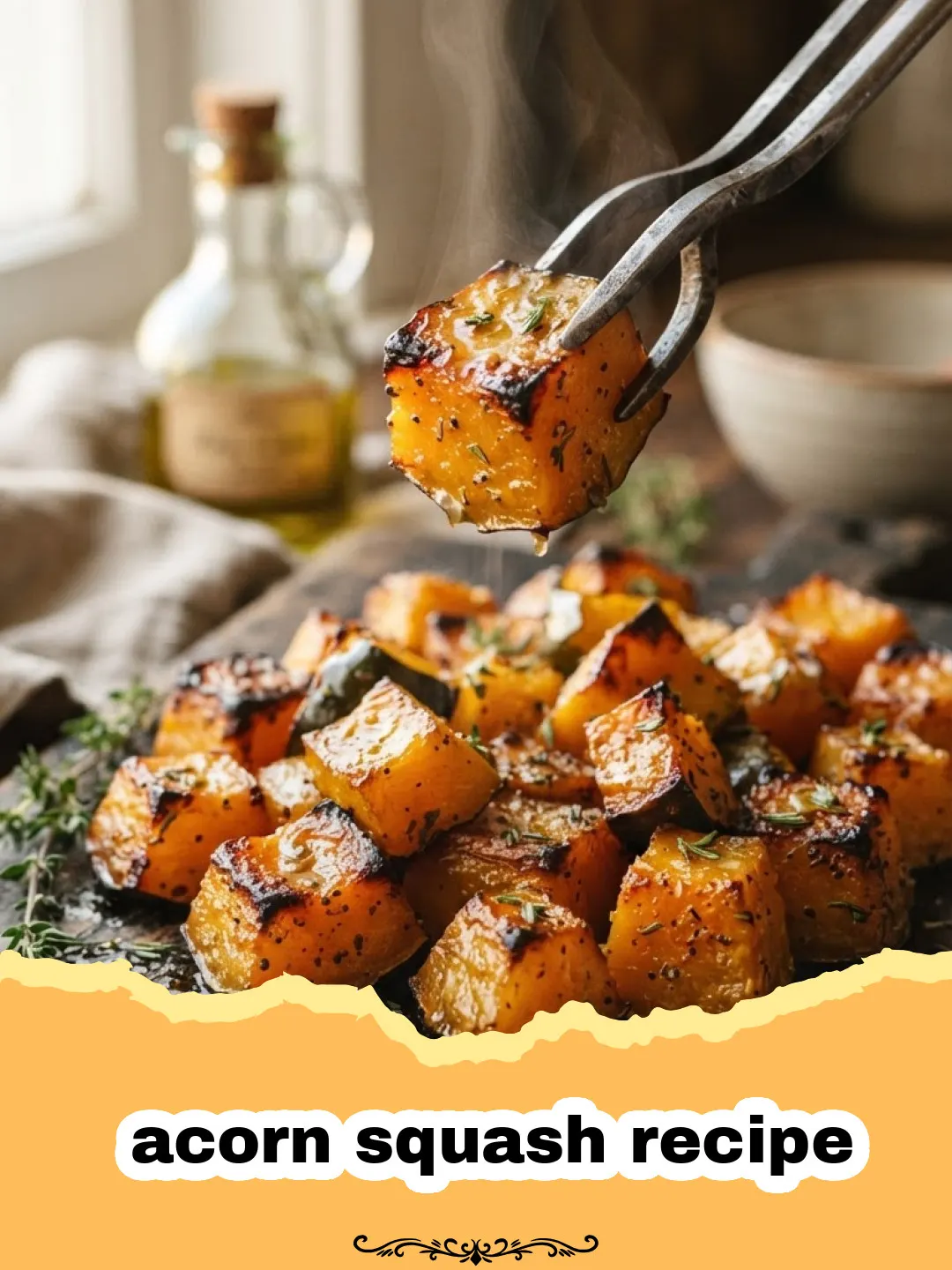 Cozy Roasted Acorn Squash with Maple Pecan Glaze: A Taste of Autumn 3 acorn squash recipe - Two halves of roasted acorn squash with maple pecan glaze on a white platter, garnished with fresh herbs.