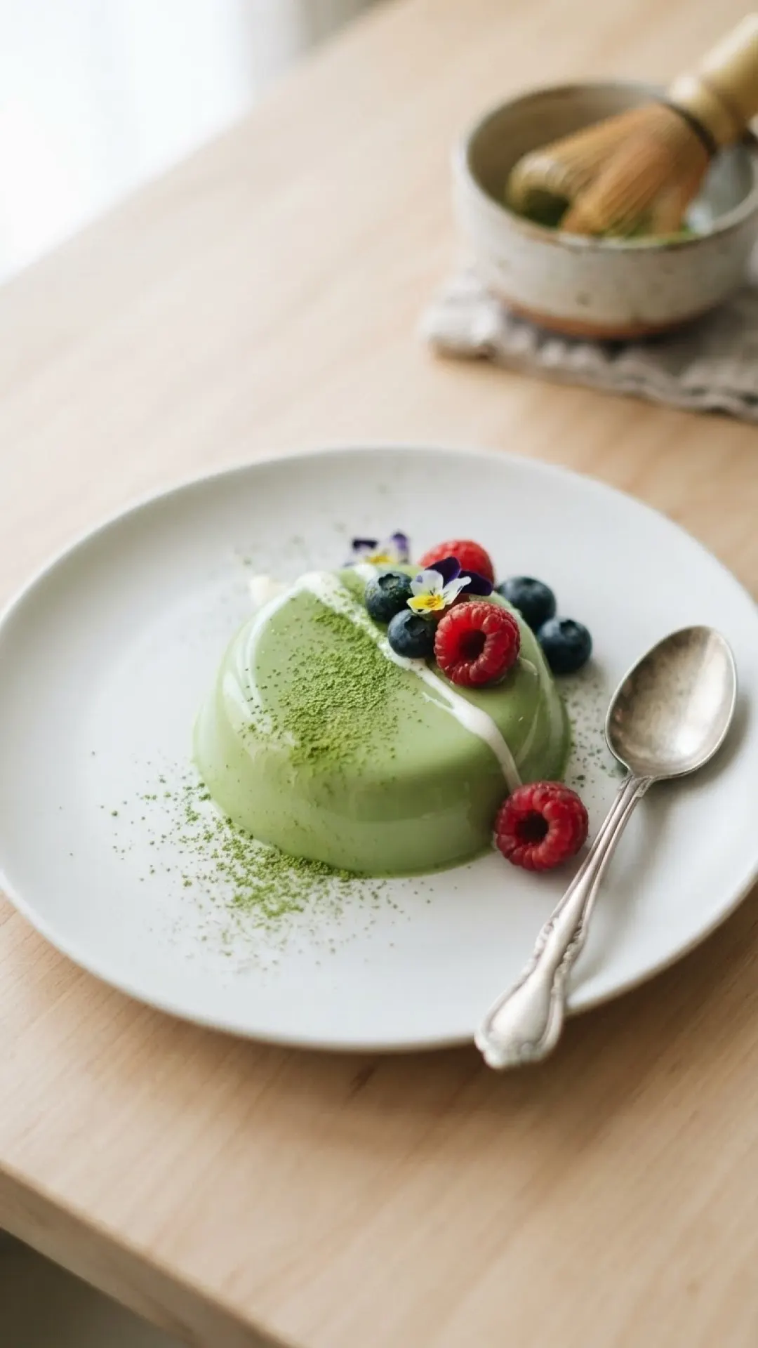 Matcha Latte Panna Cotta Preparation