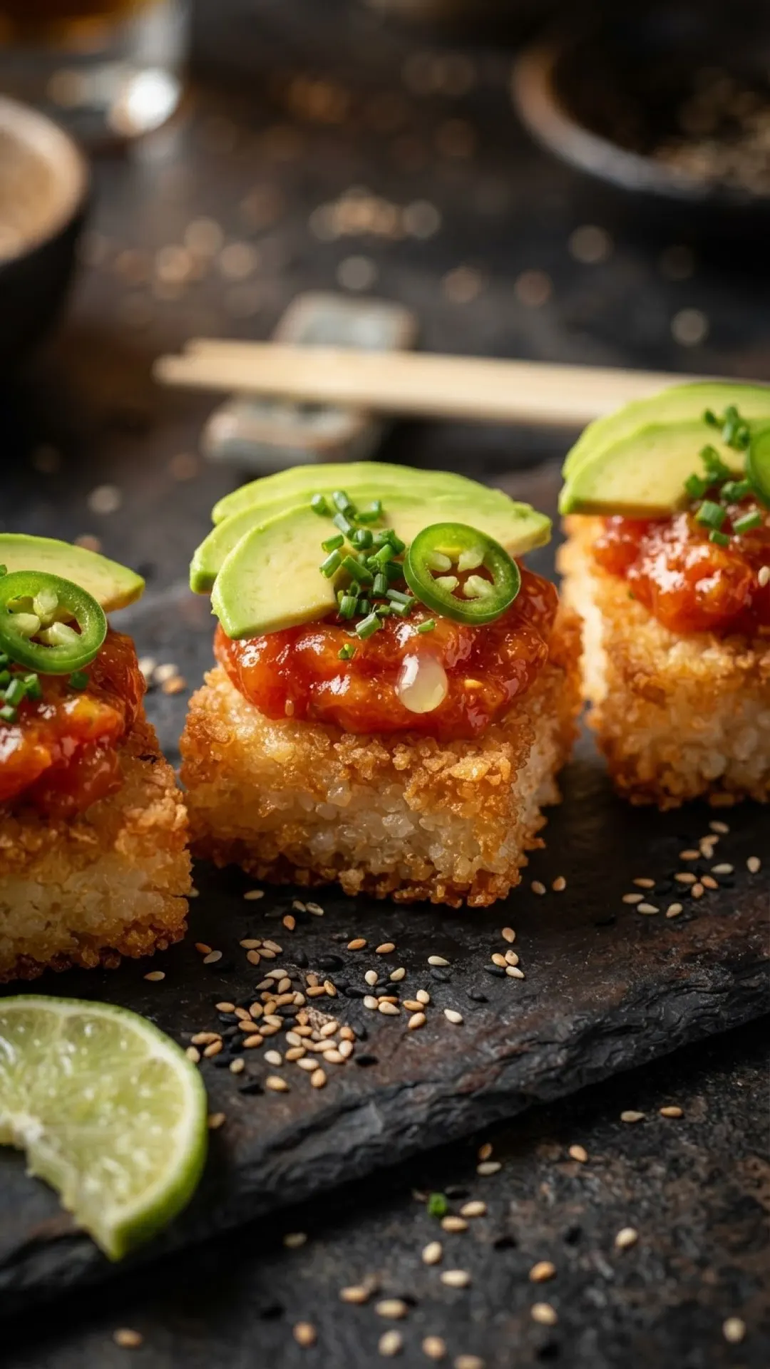 Nobu Style Spicy Tuna Crispy Rice Preparation
