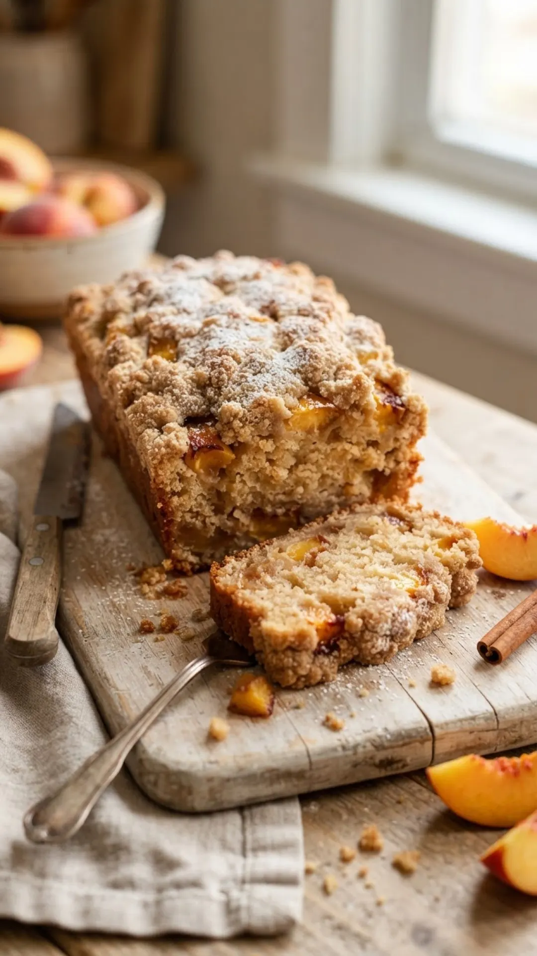 Peach Cobbler Loaf Cake Preparation