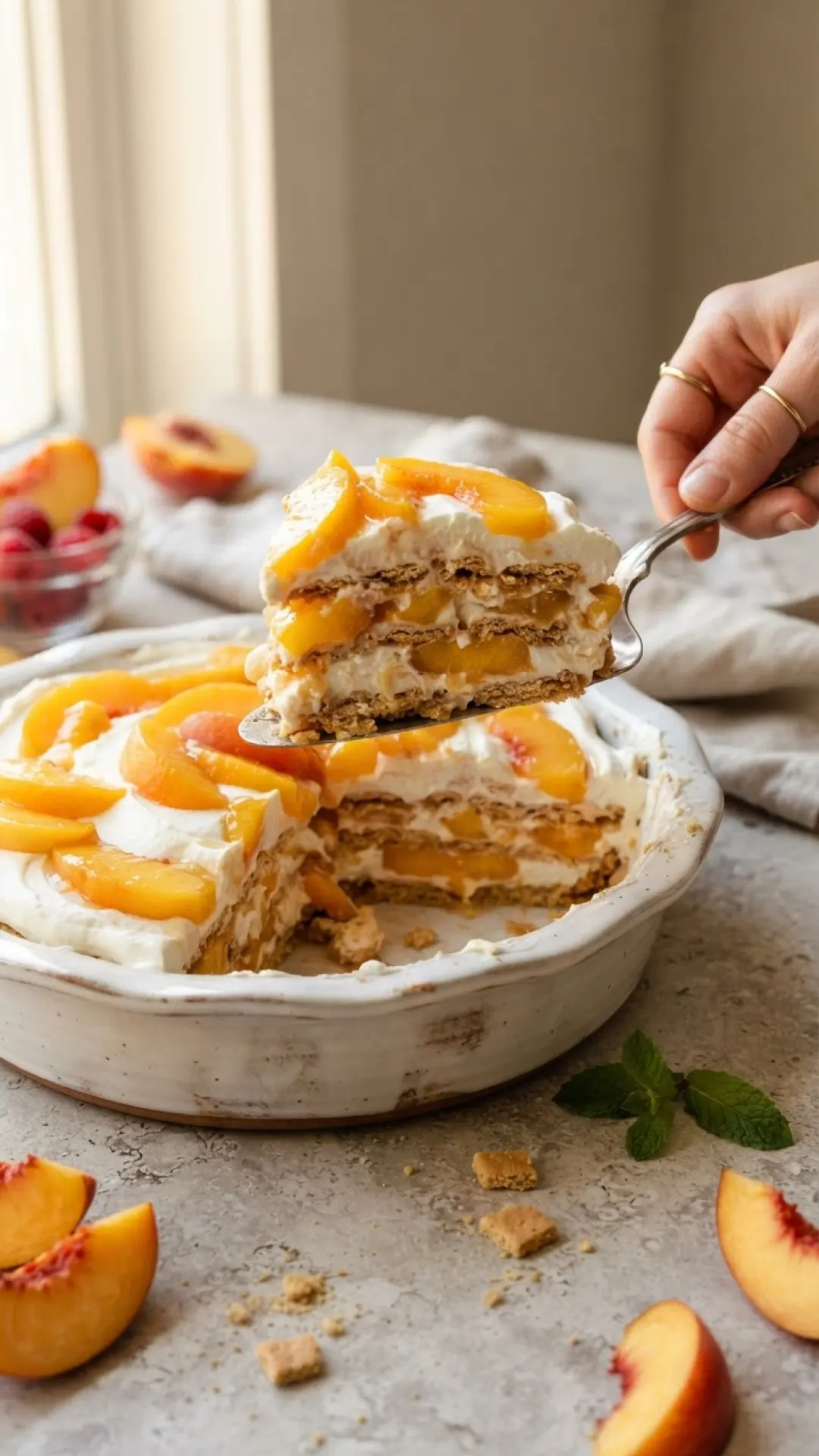 Cool Down with This Easy & Elegant Peach Melba Icebox Cake 4 Peach Melba Icebox Cake Preparation
