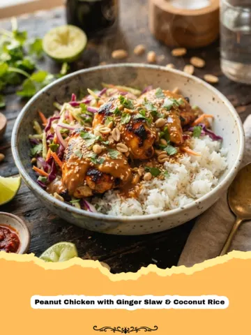 Journey to Flavor: Peanut Chicken with Ginger Slaw & Coconut Rice – Your New Weeknight Favorite! 4 Journey to Flavor: Peanut Chicken with Ginger Slaw & Coconut Rice – Your New Weeknight Favorite!