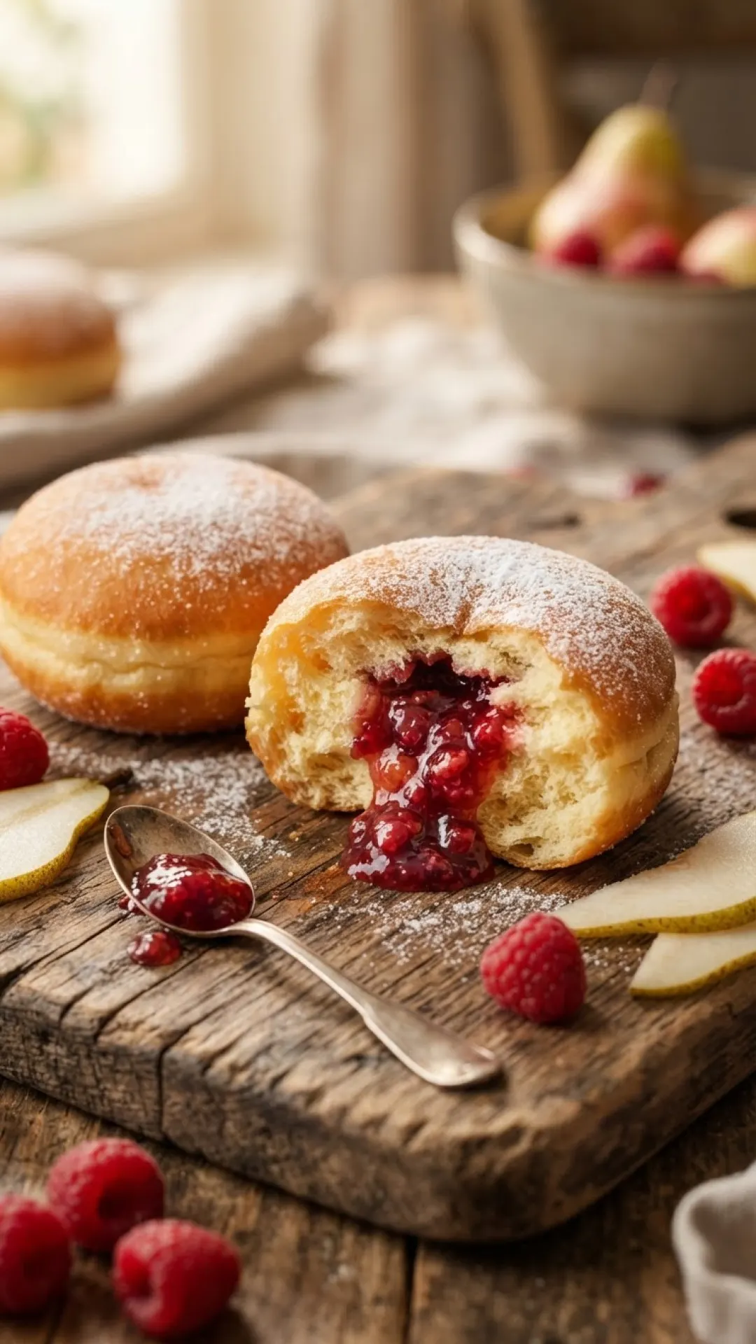 Plum Jam Stuffed Brioche Doughnuts Preparation