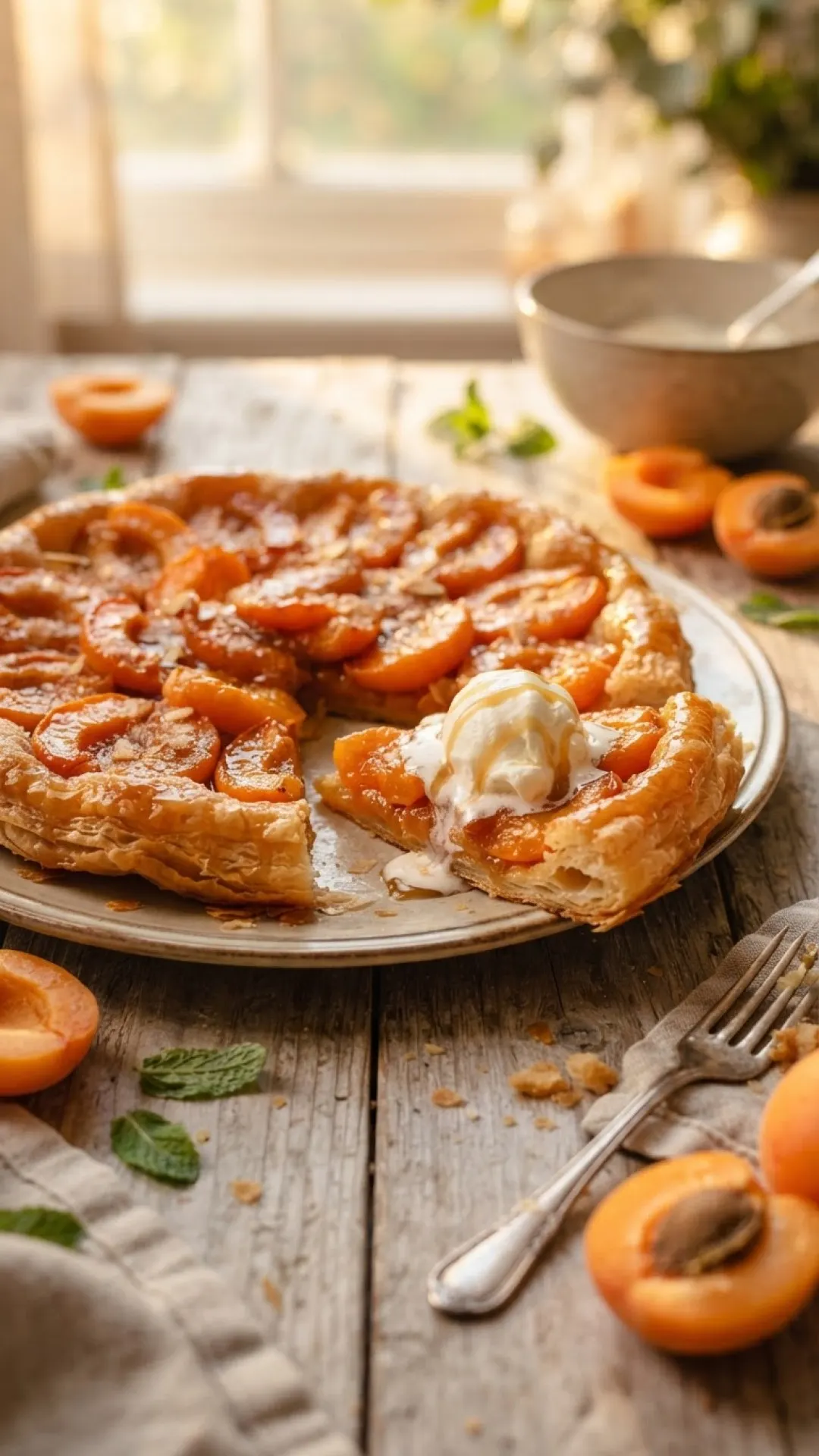Puff Pastry Apricot Glazed Tart Preparation