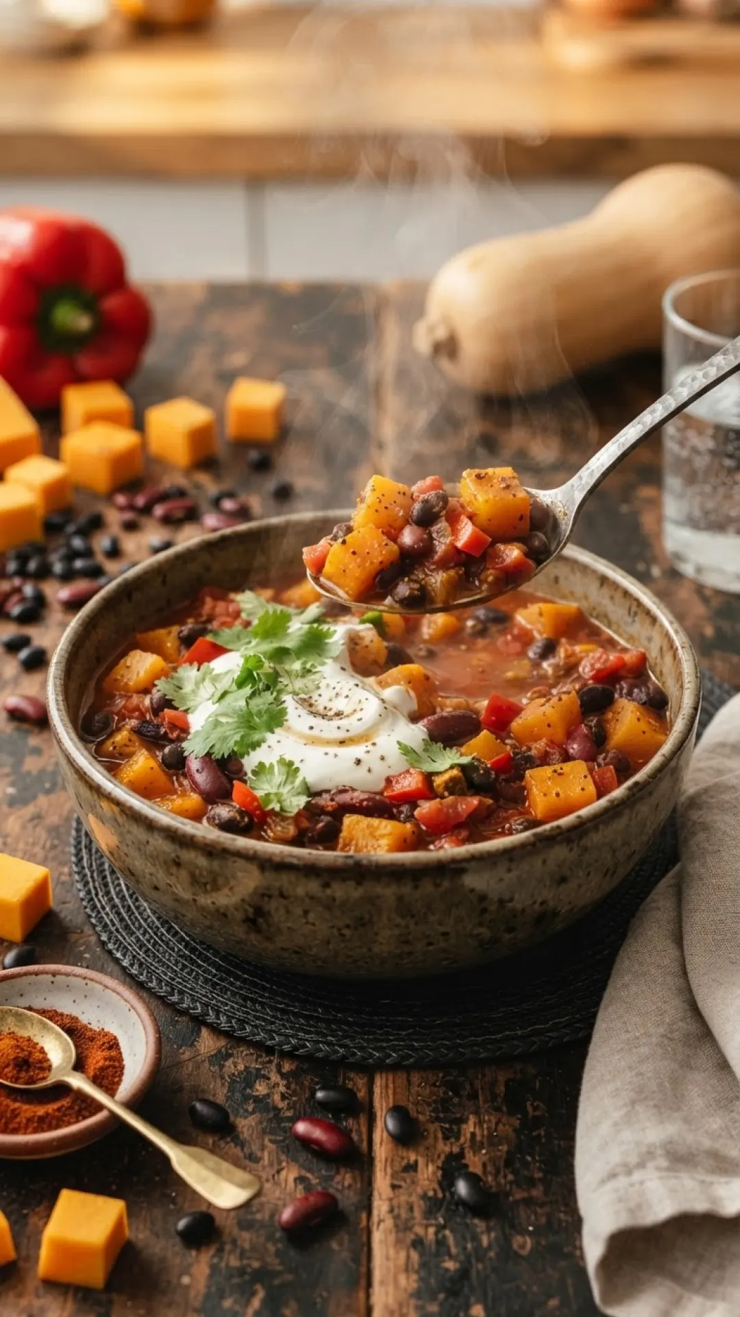 Cozy Comfort in a Bowl: My Ultimate Slow Cooker Butternut Squash Chili 4 Slow Cooker Butternut Squash Chili Preparation