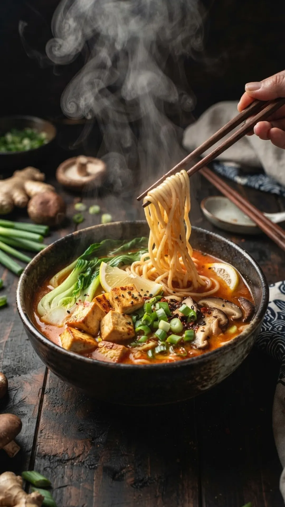Slow Cooker Vegan Ramen Preparation