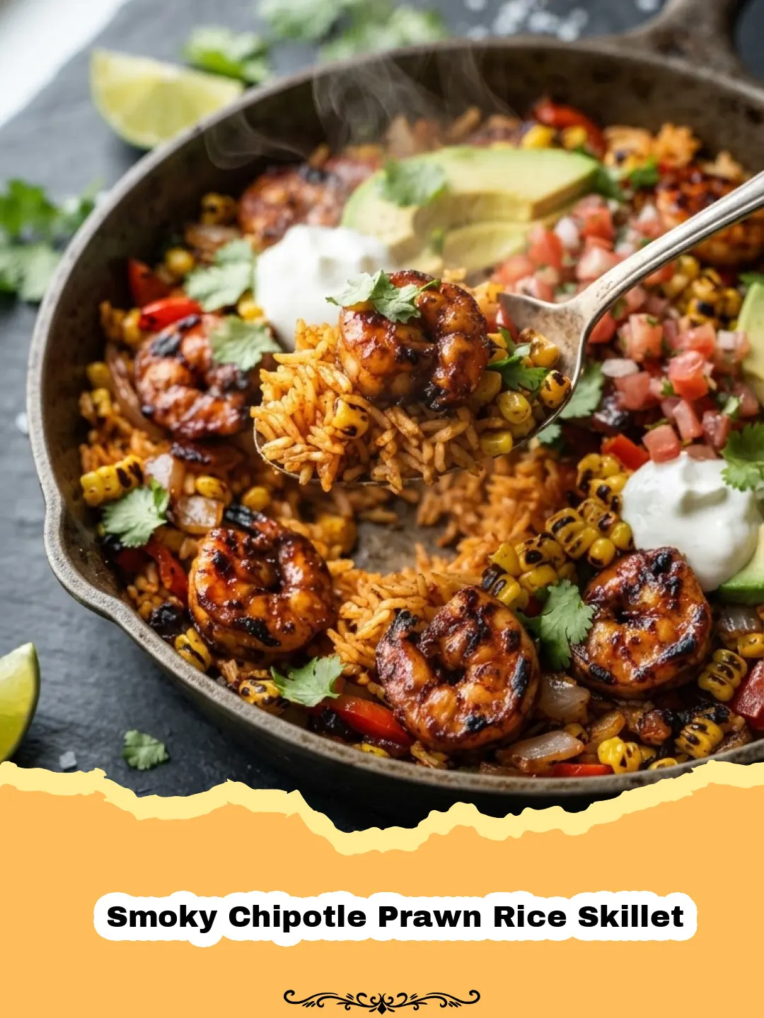 Smoky Chipotle Prawn Rice Skillet Preparation