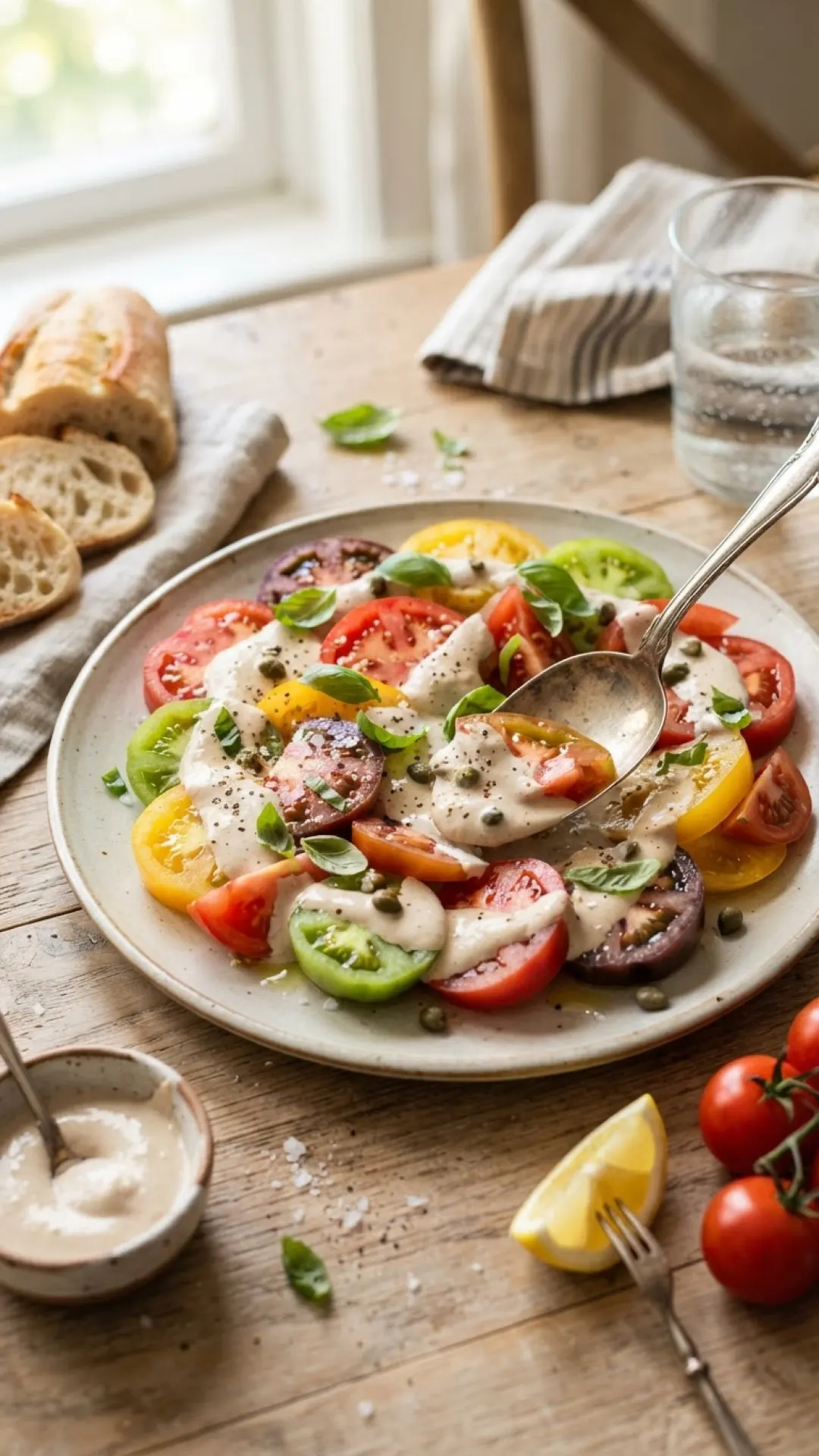 Tomato Tonnato Platter Preparation