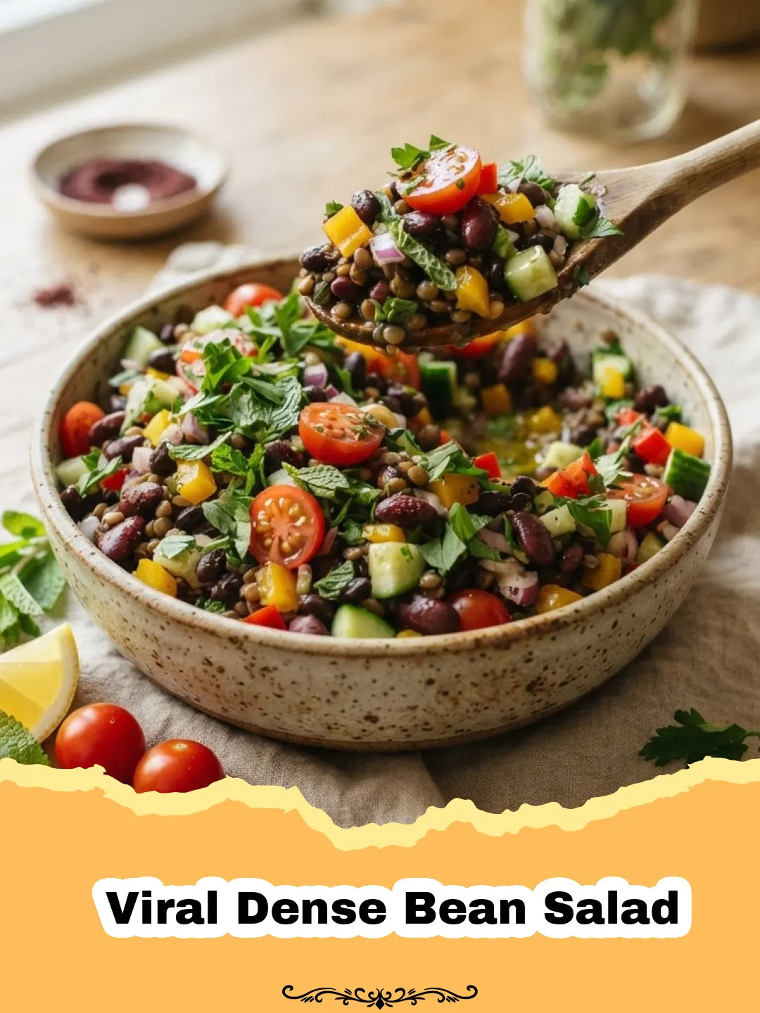 Viral Dense Bean Salad Preparation